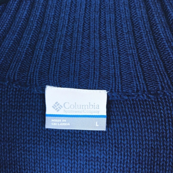Columbia Mens Large Navy Blue Cable Knit - Picture 5 of 7